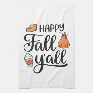 Happy Fall Y'all Geschirrtuch