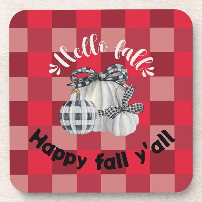 Happy Fall Y'all Getränkeuntersetzer (Vorderseite)