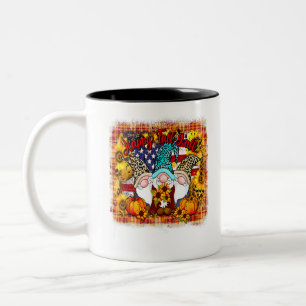 Happy Fall Y'all Gnome Halloween Weihnachtsfeierta Zweifarbige Tasse