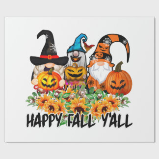 Happy Fall Y'all Gnome Leopard Gnome Sunflower Geschenkpapier