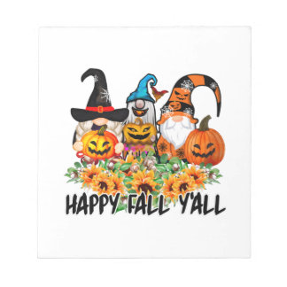 Happy Fall Y'all Gnome Leopard Gnome Sunflower Notizblock