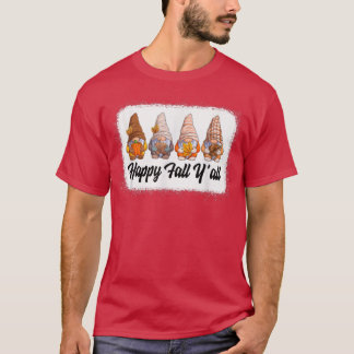 Happy Fall Yall Gnomes Leopard Kürbis Herbst als T-Shirt