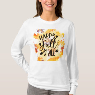 Happy Fall Y'all Herbst Leaves T-Shirt