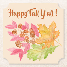 Happy Fall Y'all ! Herbstleaves Untersetzer