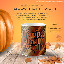Happy Fall Y'all Keramik Tasse