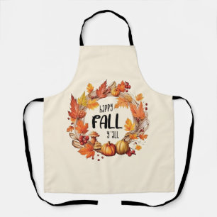 Happy Fall Y'all - Kürbis und Herbst verlassen Kra Schürze