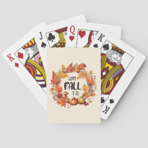 Happy Fall Y'all - Kürbis und Herbst verlassen Kra Spielkarten