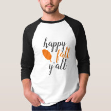 Happy Fall Y'all Mens Raglan T - Shirt