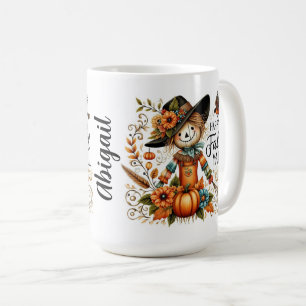 Happy Fall Yall Niedlich Scarecrow und Herbstblätt Kaffeetasse
