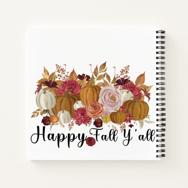 Happy Fall Y'all Notizbuch (Rückseite)