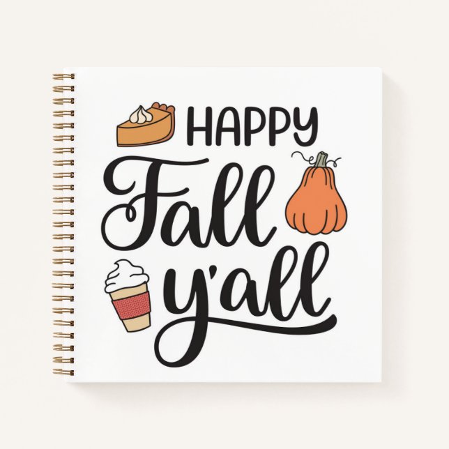 Happy Fall Y'all Notizbuch (Vorderseite)