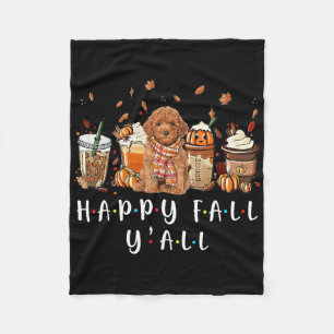 Happy Fall Y'all Poodle Dog Kaffee Pumpkin Fall Au Fleecedecke