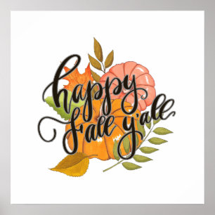 Happy Fall Y'all Poster