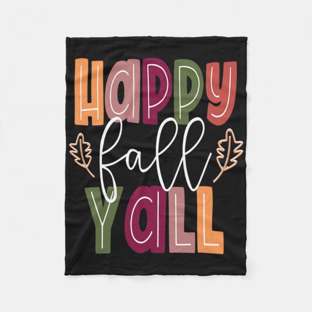 Happy Fall Yall Pumpkin Erntedank Halloween Cut Fleecedecke (Vorderseite)