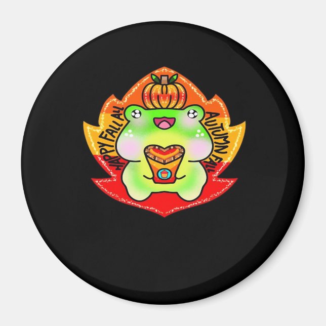 Happy Fall Y'all Pumpkin Fall Saison Oversifiziert Magnet (Vorne)