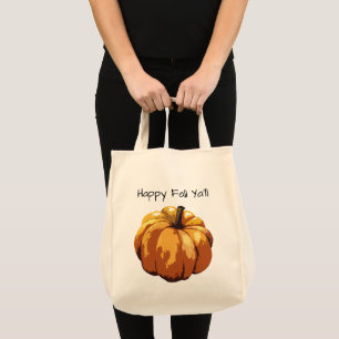 Happy Fall Ya'll Pumpkin Malerei Tote Tag Tragetasche