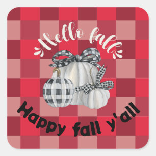 Happy Fall Y'all Quadratischer Aufkleber
