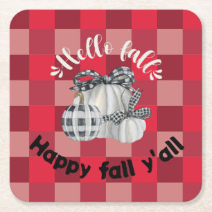 Happy Fall Y'all Rechteckiger Pappuntersetzer