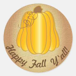 Happy Fall Y'All Runder Aufkleber