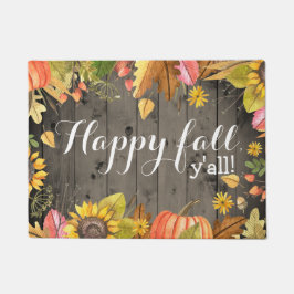 Happy Fall Y'all Rustic Country Herbst Fußmatte