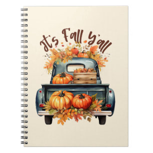 Happy Fall Y'all - Rustikaler LKW mit Pumpkins Notizblock