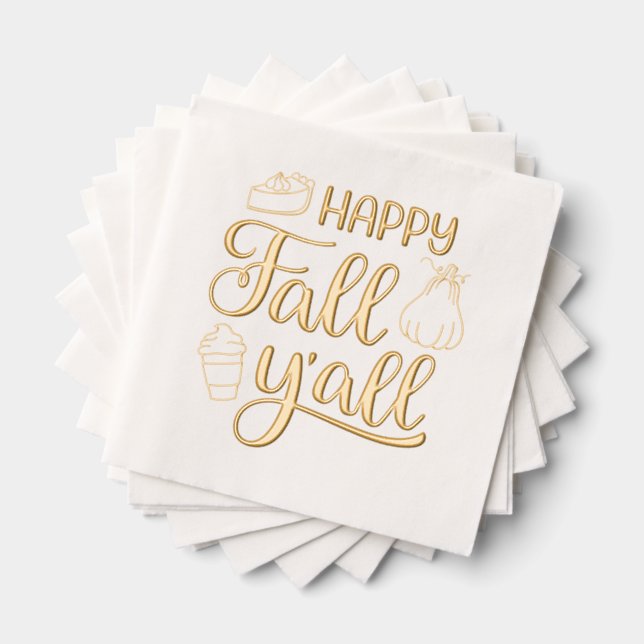 Happy Fall Y'all Servietten Mit Folie (Insitu (Gestapelt))