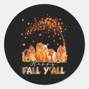 Happy Fall Yall Spitz Herbst Lover Pumpkins H Runder Aufkleber