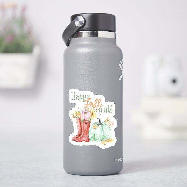 Happy Fall Y'all Sticker (HydroFlask)