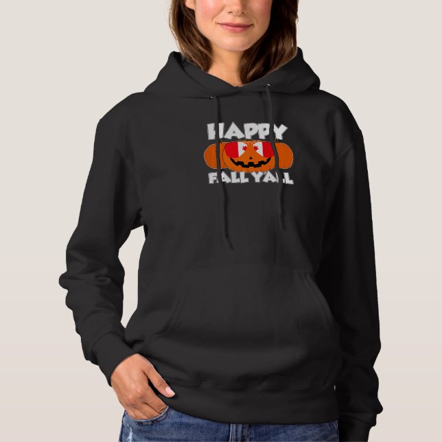 Happy Fall Y'all Thanksgiving Pumpkin Canada Glass Hoodie (Vorderseite)