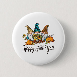 Happy Fall Yall Three Gnomen Leopard Sunflower Gif Button
