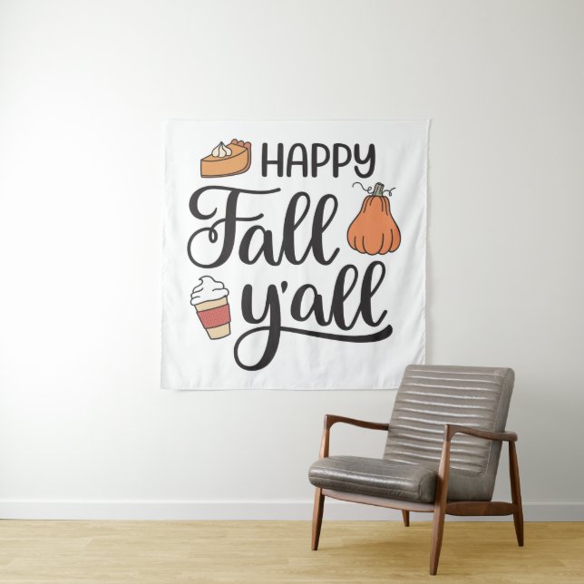 Happy Fall Y'all Wandteppich (Beispiel)