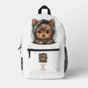 Happy Fall Y'all Yorkshire Terrier Autumn Hoodie Bedruckter Rucksack