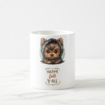 Happy Fall Y'all Yorkshire Terrier Autumn Hoodie