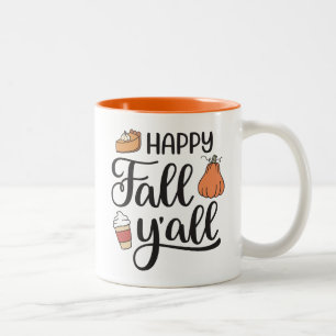 Happy Fall Y'all Zweifarbige Tasse