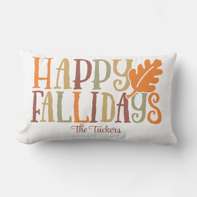 Happy FALLidays Niedlich farbenfrohe Familienname  Lendenkissen (Vorderseite)