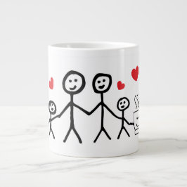 Happy Family Coffee Funny Meme Jumbo-Tasse