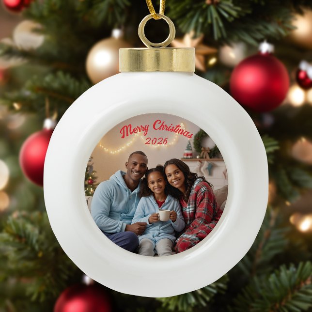 Happy Family Foto Keepake Keramik Kugel-Ornament (Von Creator hochgeladen)