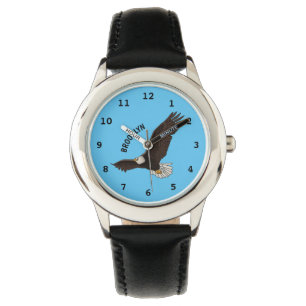 Happy-Fan Glatze Cartoon Illustration Armbanduhr
