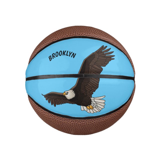Happy-Fan Glatze Cartoon Illustration Mini Basketball (Vorderseite)