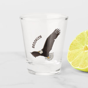 Happy-Fan Glatze Cartoon Illustration Schnapsglas