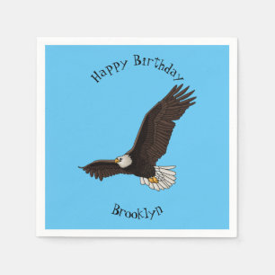 Happy-Fan Glatze Cartoon Illustration Serviette