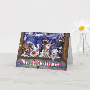 Happy Farm Animal Funny Christmas Card Karte