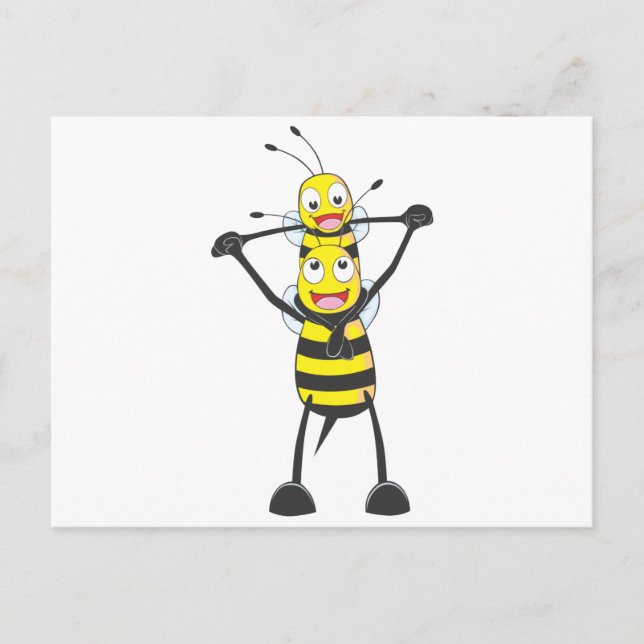 Happy Father and Son Bee Have Fun Postkarte (Vorderseite)