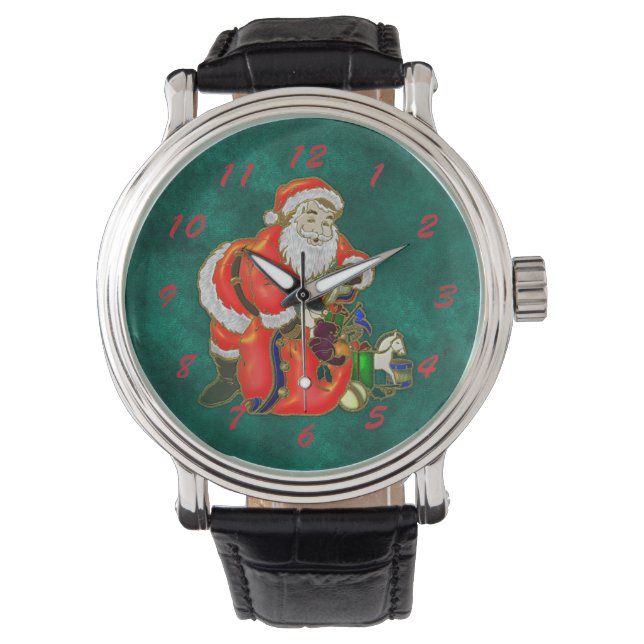 Happy Father Christmas Armbanduhr (Vorderseite)