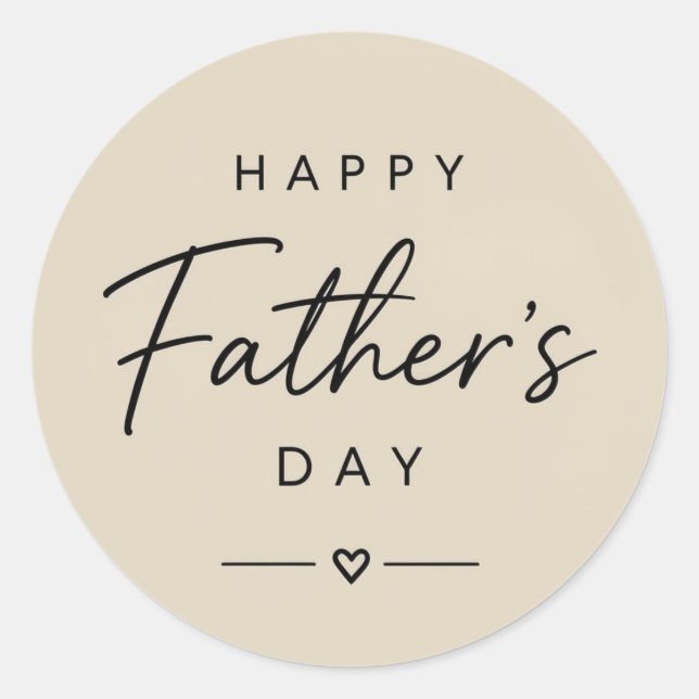 Happy Father Day Klassischer Rund Sticker (Vorderseite)