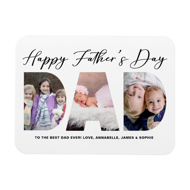 Happy Father’s Day Father’s Day Foto Magnet (Horizontal)