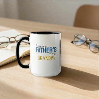 Happy Father’s Day Grandpa We Love You Blue Photo Tasse