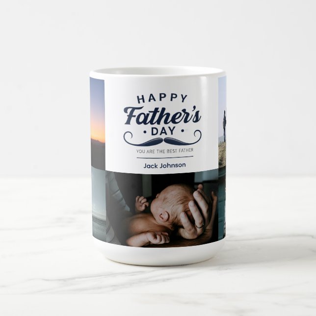 Happy Father’s Day Mustache Tribute Design Kaffeetasse (Mittel)