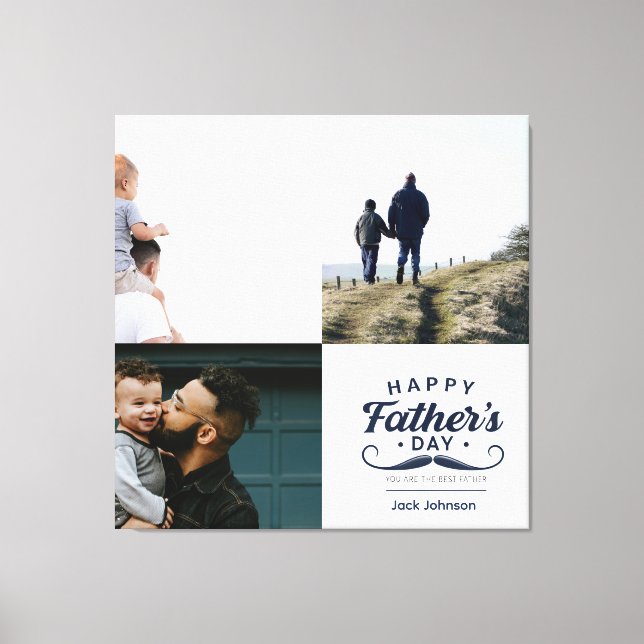 Happy Father’s Day Mustache Tribute Design Leinwanddruck (Vorderseite)