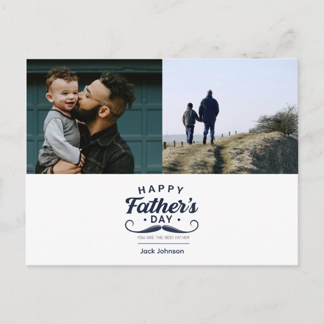 Happy Father’s Day Mustache Tribute Design Postkarte (Vorderseite)